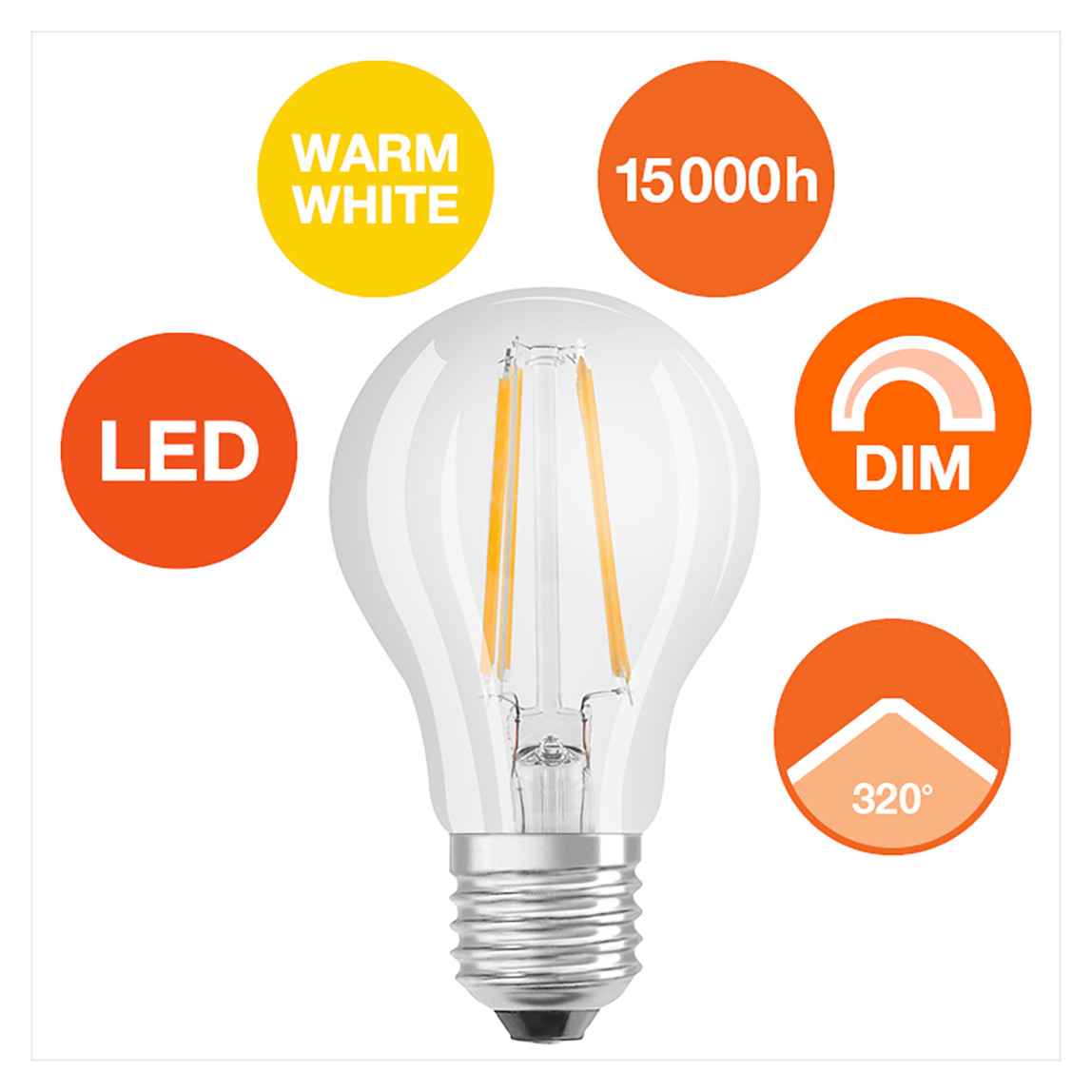    Osram CLA Fil 60 6.5 W Sarı Klasik E27 Duy Led Ampul   