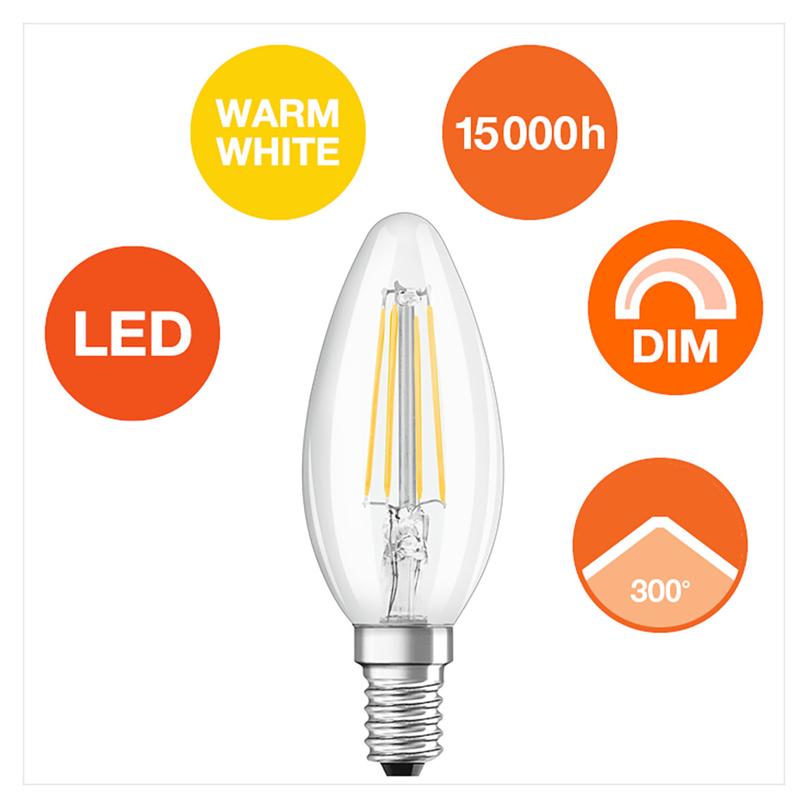    Osram Sst CLB Fil40 4.5 W Sarı Mum E14 Duy Led Ampul   
