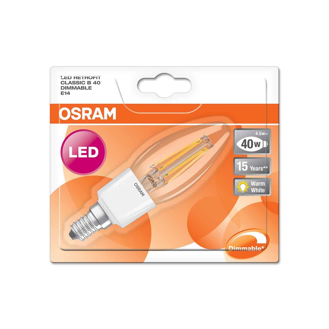    Osram Sst CLB Fil40 4.5 W Sarı Mum E14 Duy Led Ampul   