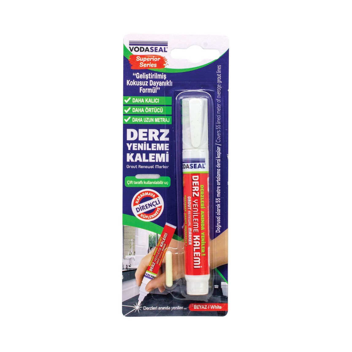    Vodaseal Derz Yenileme Kalemi Beyaz 