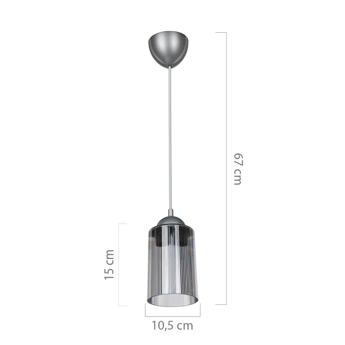    Modelight Optik Cam E27 Duy Yuvarlak Tekli Modern Sarkıt Füme  