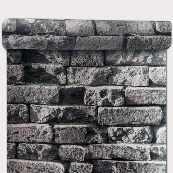 Golden Eski Tuğla Desenli Duvar Kağıdı Siyah 52 cm x 10 m 