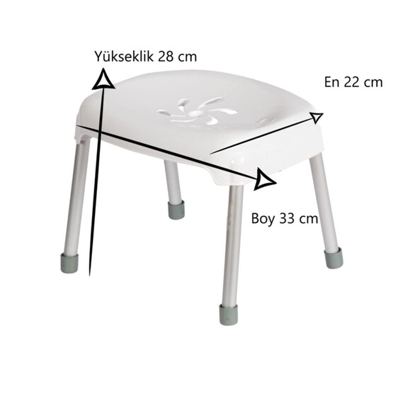 Saban Metal Ayaklı Tabure Kısa Beyaz 