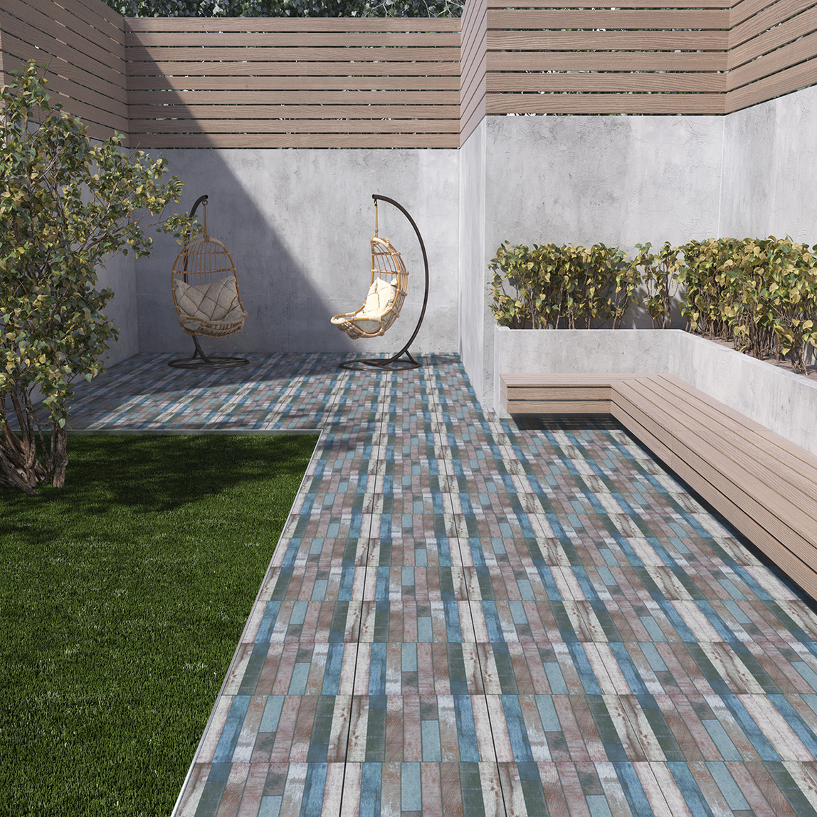    Duratiles Vintage Blue Art Yer Seramiği 45x45Cm 1,22 m2     