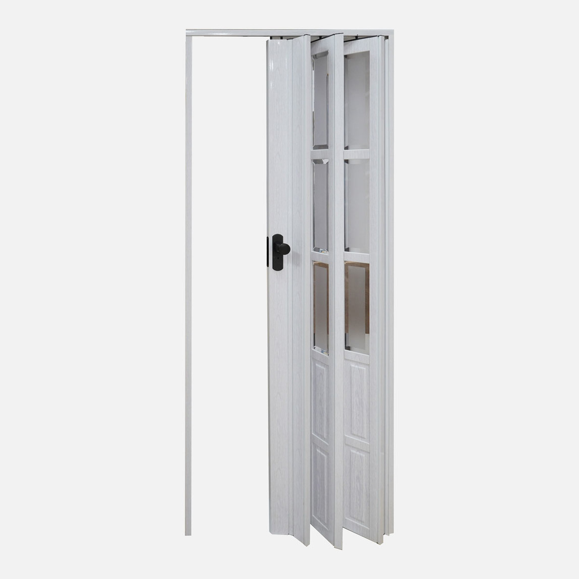    Lorin Camlı Akordiyon Kapı Beyaz   