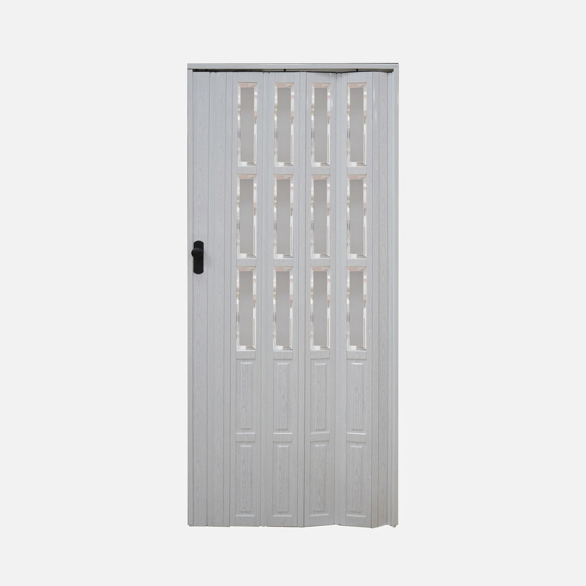    Lorin Katlanır PVC Camlı Akordiyon Kapı Beyaz   
