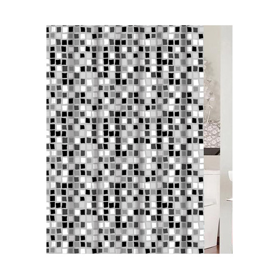 Primanova Paradise Grey Banyo Perdesi Pvc 180x200 cm 