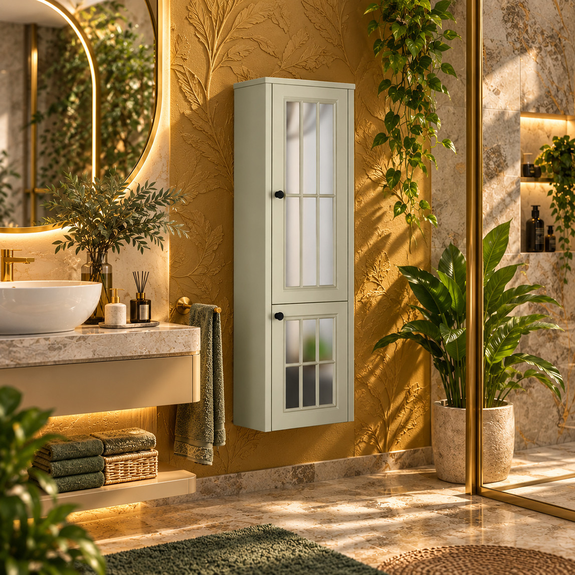    Gold Banyo Vedenda 45 cm Banyo Boy Dolabı Krem 