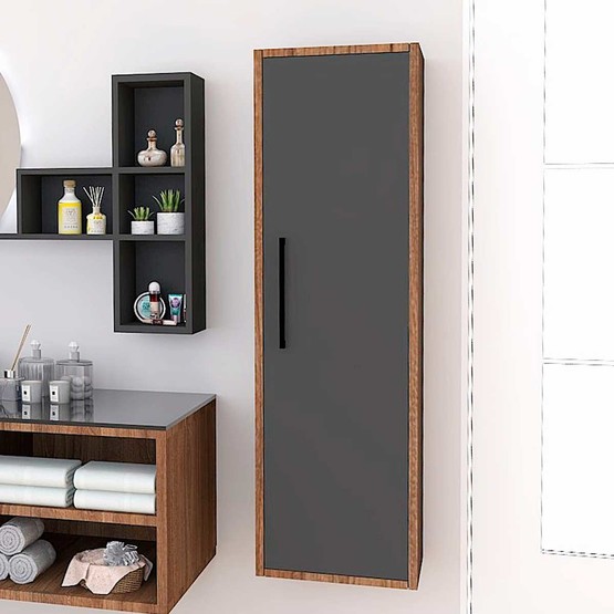 Polka Oria 35 cm Banyo Boy Dolabı Siyah