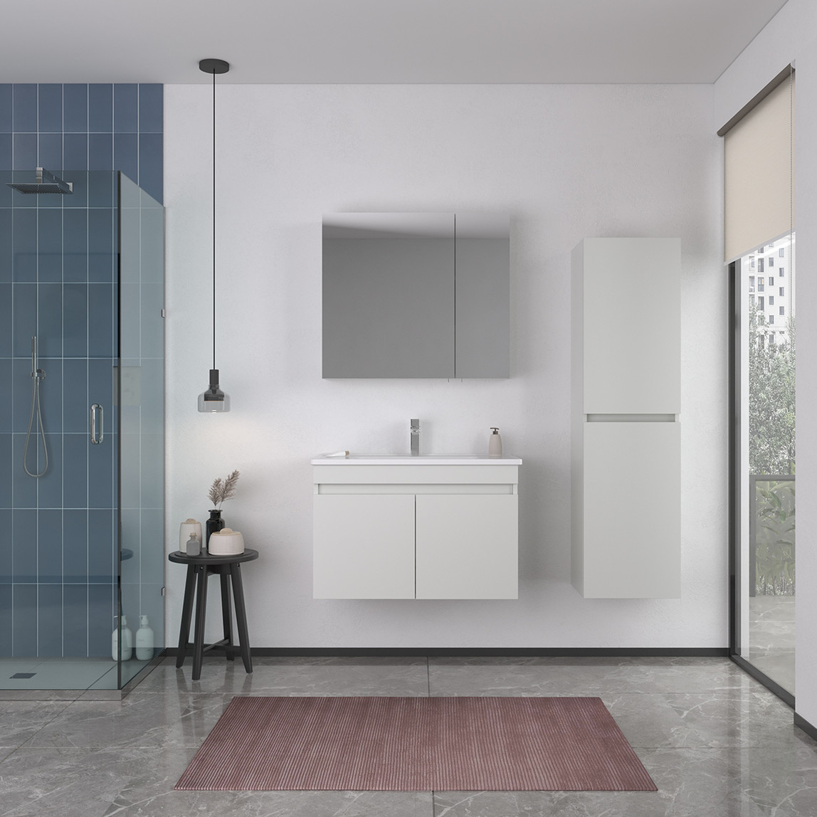    Bonitobagno Capri Aynalı 75 cm Banyo Dolabı Üst Modül Beyaz 
