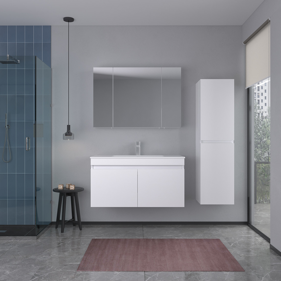    Bonitobagno Capri 100 cm Banyo Dolabı Alt Modül Beyaz 
