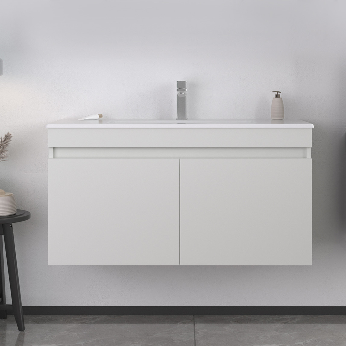    Bonitobagno Capri 100 cm Banyo Dolabı Alt Modül Beyaz 