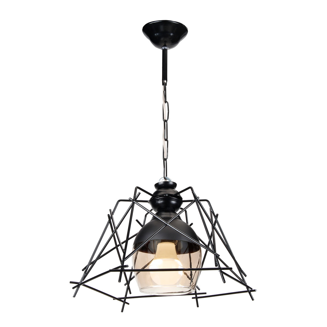    Modelight Ekin Metal Asimetrik Tekli Modern Sarkıt Siyah  