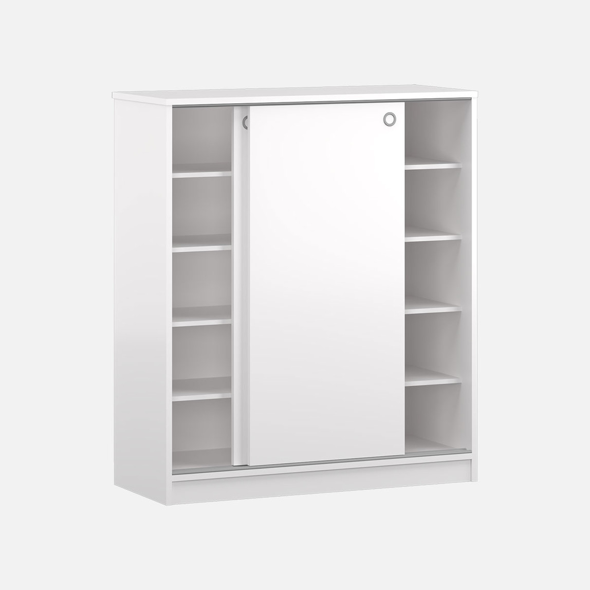    Adore Diamond Sürgülü 5 Raflı Çok Amaçlı Dolap ve Ayakkabılık Beyaz 