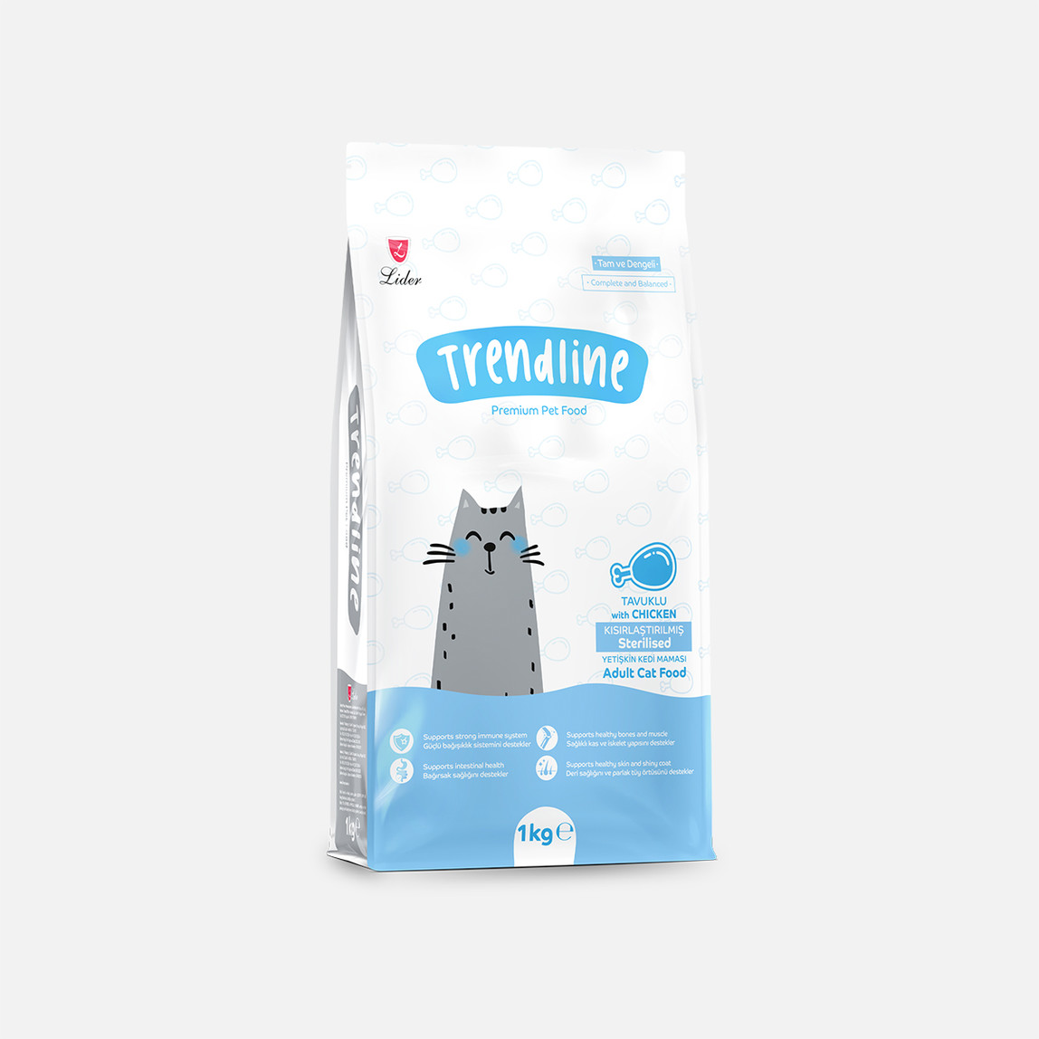    Trendline Tavuklu Kısırlaştırılmış Kuru Kedi Maması 1 Kg  