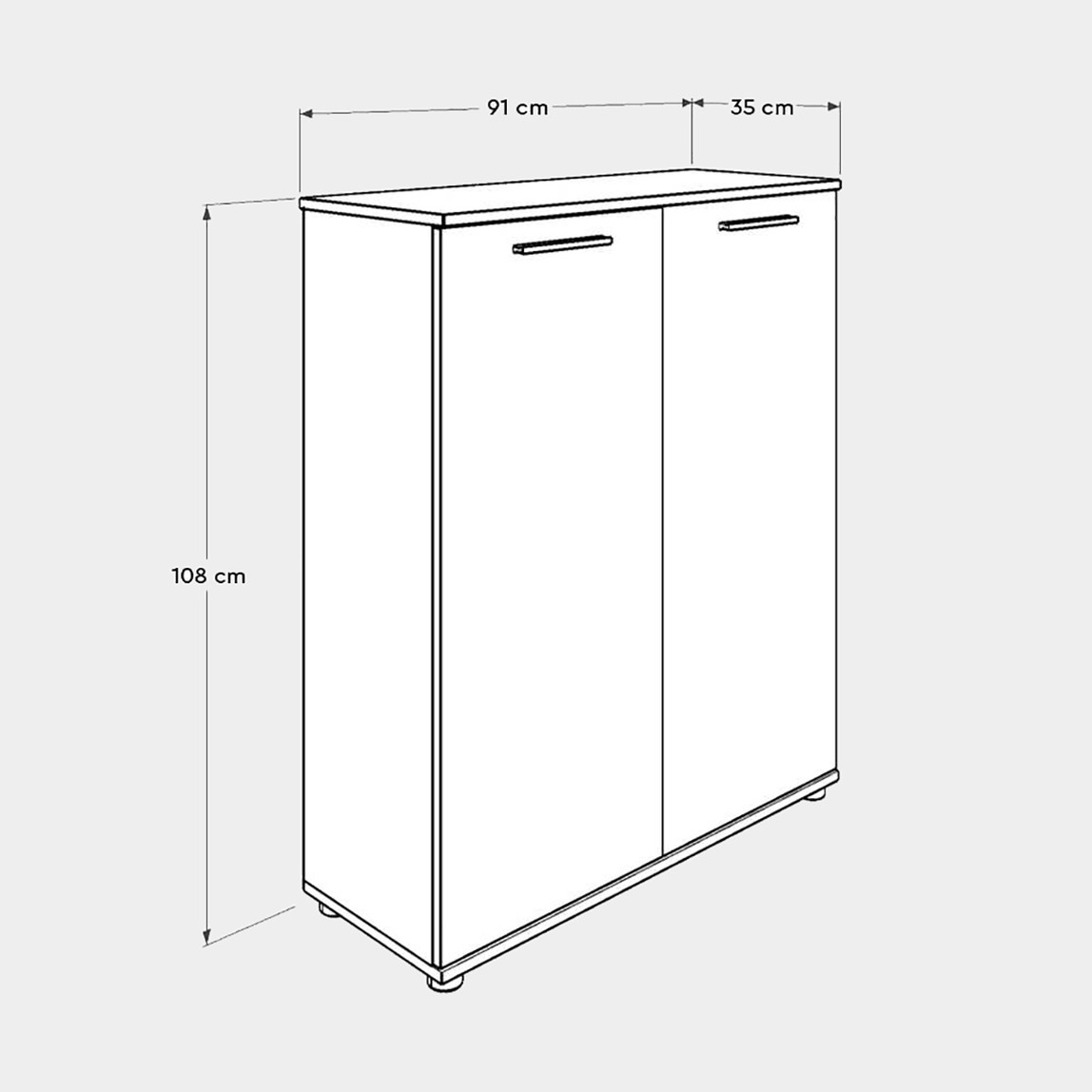    Adore Trendline 2 Kapaklı Çok Amaçlı Dolap  
