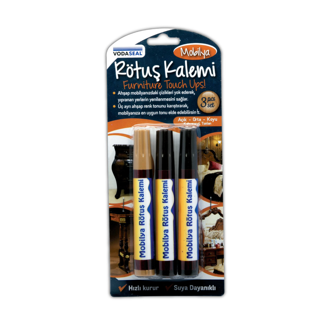    Vodaseal Mobilya Rötüş Kalemi 3 lü Set 