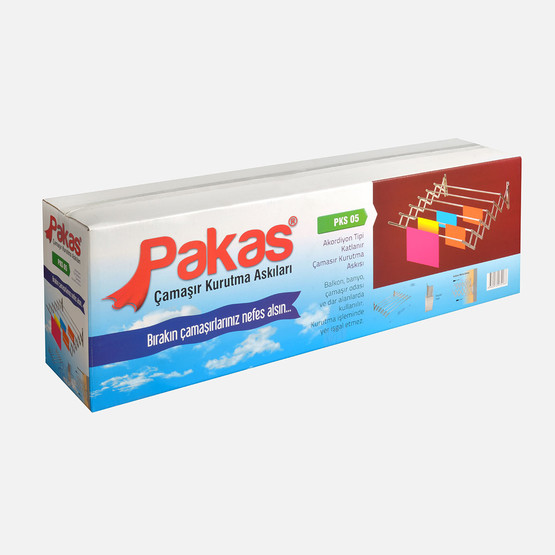 Pakas PKS 05 Çek As Akordiyonlu Alüminyum Çamaşır Kurutmalık Gri