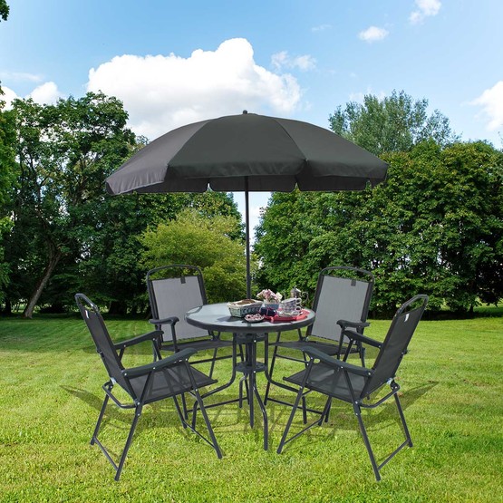 Sunfun Şemsiyeli Masa ve Sandalye Seti 