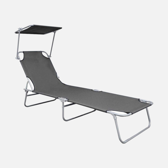 Sunfun Metal Katlanabilir Şezlong Gri 