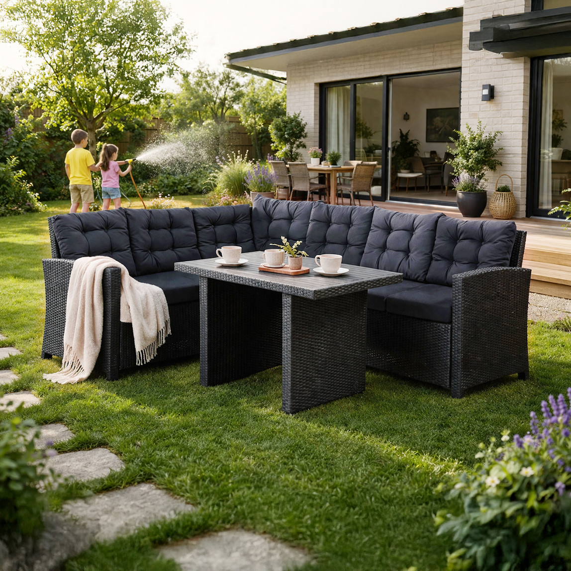    Sunfun Susia Rattan Siyah Köşe Oturma Grubu  
  