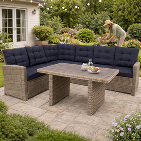 Sunfun Susia Rattan Bej Köşe Oturma Grubu  