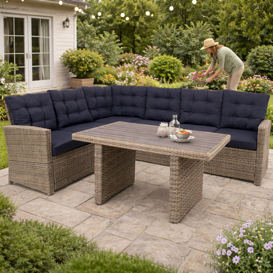 Sunfun Susia Rattan Bej Köşe Oturma Grubu  