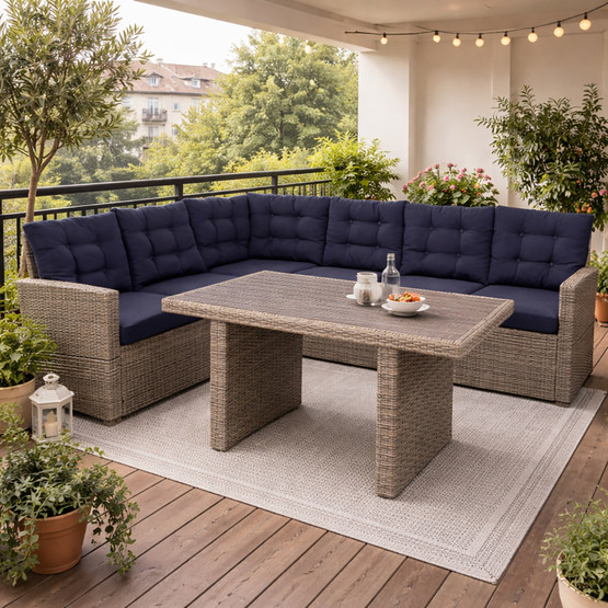 Sunfun Susia Rattan Bej Köşe Oturma Grubu  