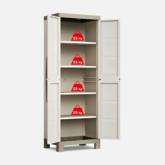 Keter Excellence 4 Raflı Plastik Dolap Bej