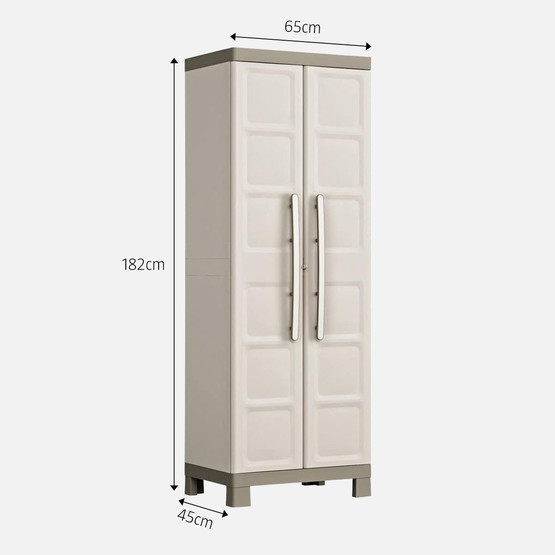 Keter Excellence 4 Raflı ve Uzun Bölmeli Plastik Dolap Bej