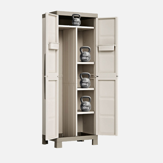 Keter Excellence 4 Raflı ve Uzun Bölmeli Plastik Dolap Bej