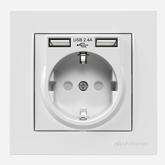 Mutlusan Rita 2'li Usb ve Topraklı Priz 