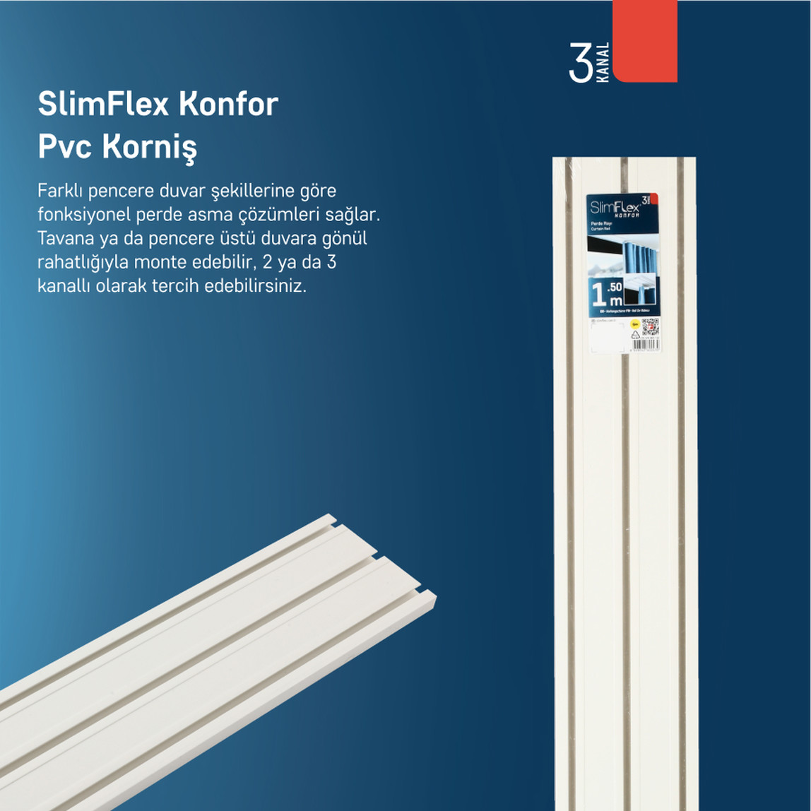    Slimflex Klasik Sx 3lü Pvc Korniş 