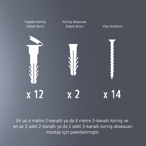 Slimflex Korniş Montaj Seti 4 m