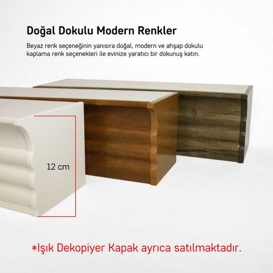 Slimflex Işık Panolu Perde Rayı Beyaz