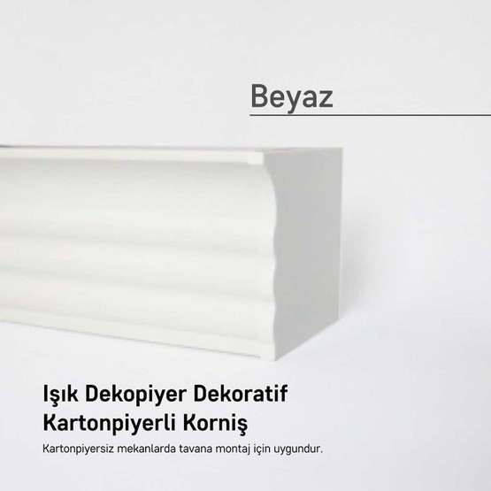 Slimflex Işık Panolu Perde Rayı Beyaz