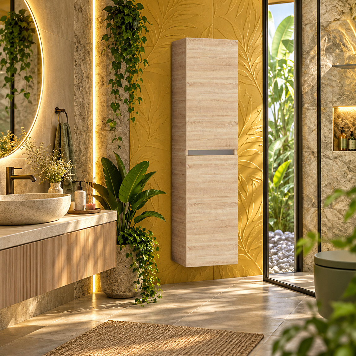    Gold Banyo Silvia 38 cm Banyo Boy Dolabı Ceviz 