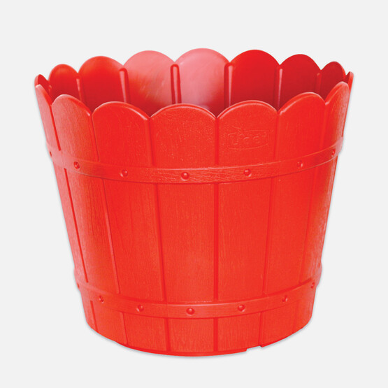 Özlider Yuvarlak Balkon Saksısı Kırmızı 