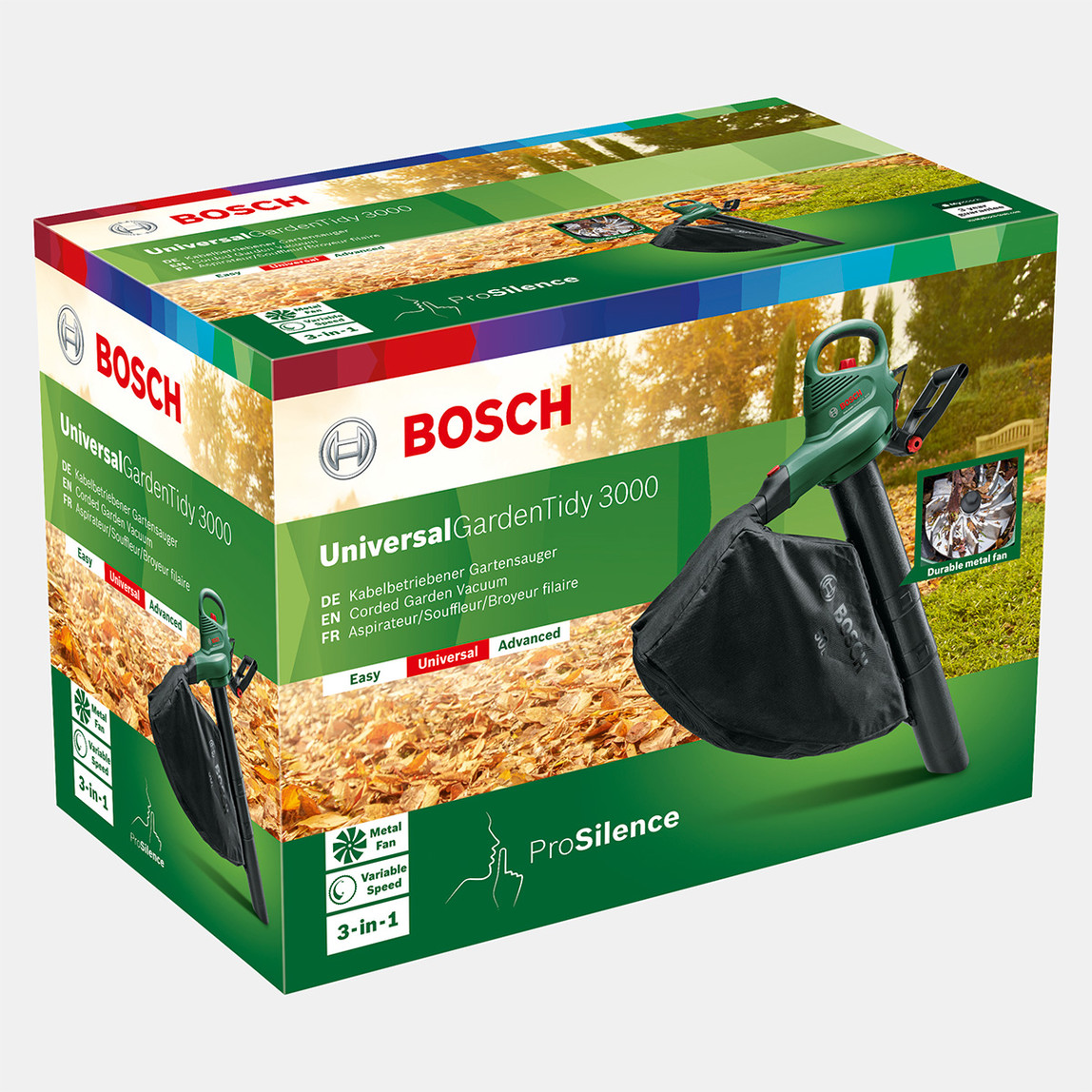    Bosch Universal Garden Tidy 3000 Yaprak Üfleme ve Toplama Makinesi 
