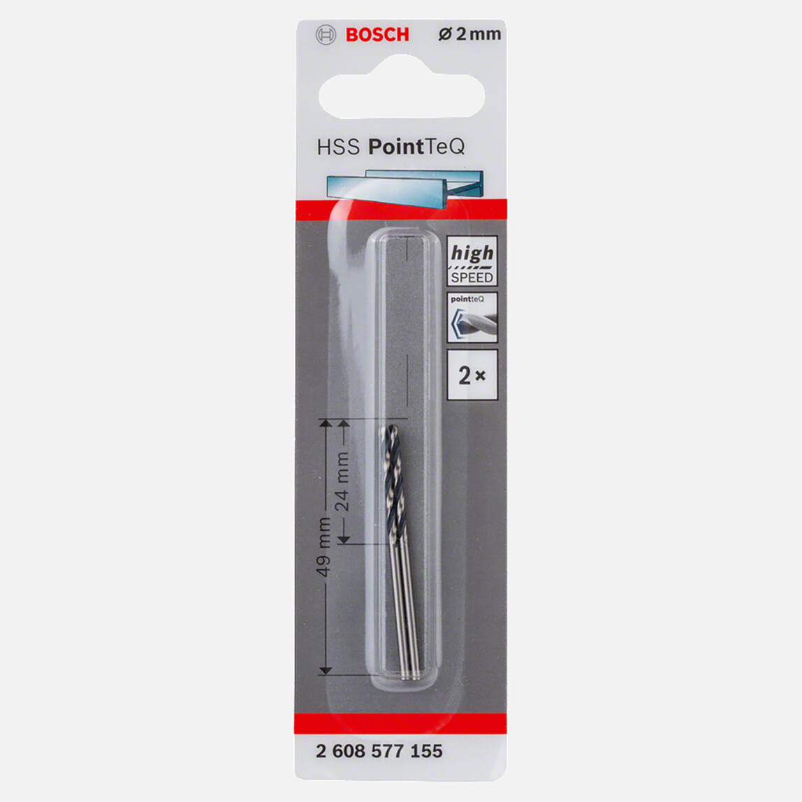    Bosch HSS-PointTec Metal Delme Ucu 2.0 mm 2'li Paket  