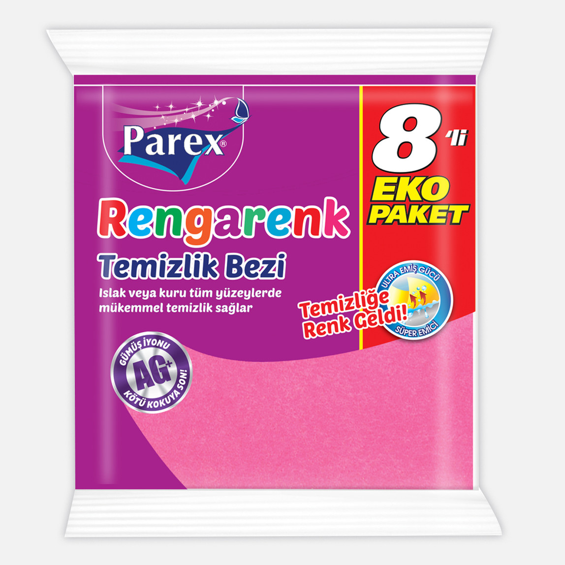    Parex Rengarenk Temizlik Bezi 8'li  