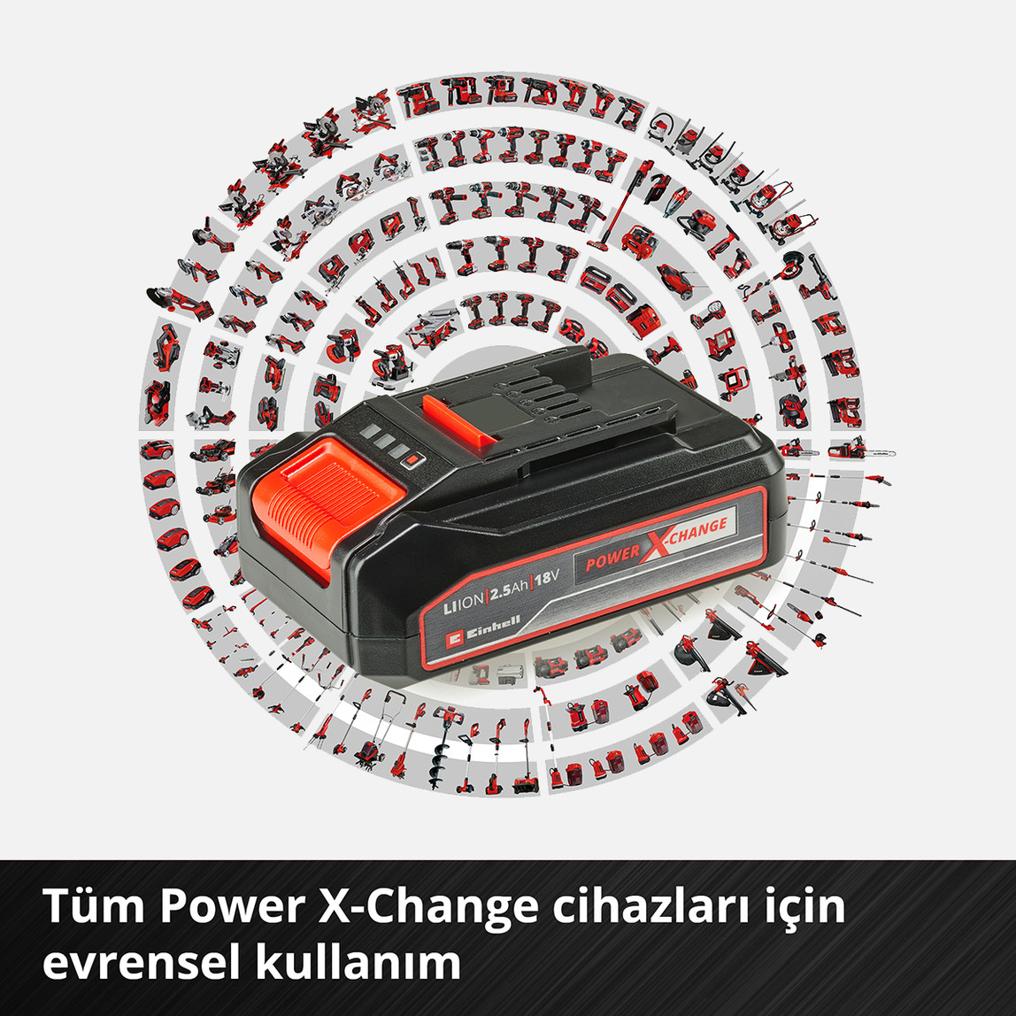    Einhell Power X-Change 18V 2,5 Ah Li-ion Akü ve Şarj Cihazı 