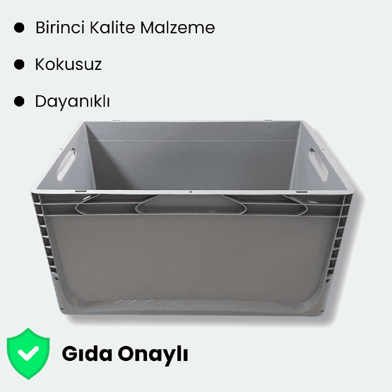 Euronorm Çok Amaçlı Taşıma ve Saklama Kasası Gri 66 lt