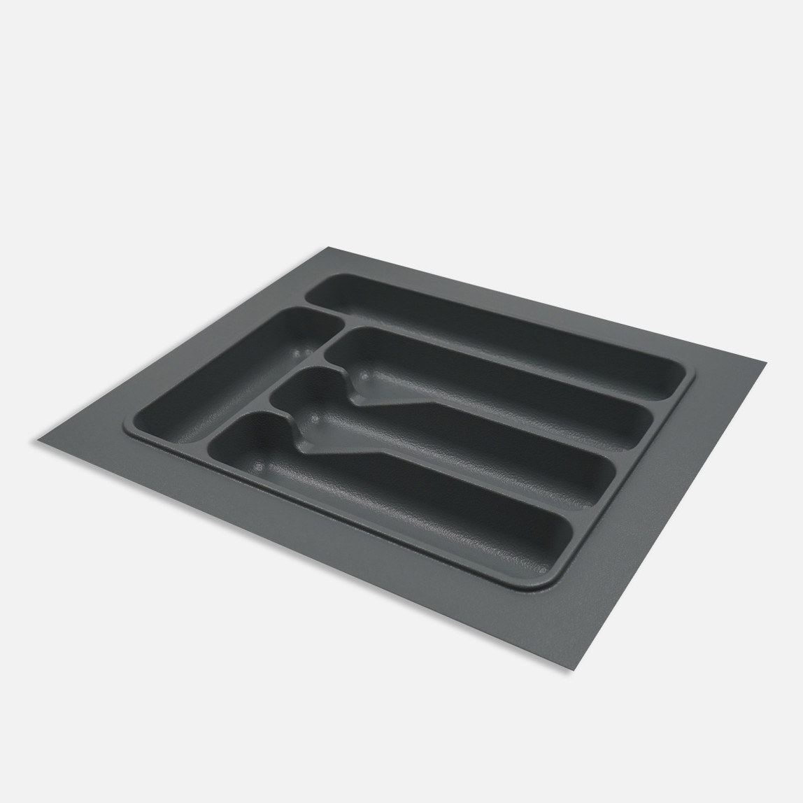    Kitchenox ABS Plastik 42x49 cm 5 Bölmeli Çekmece İçi Kaşıklık Gri 