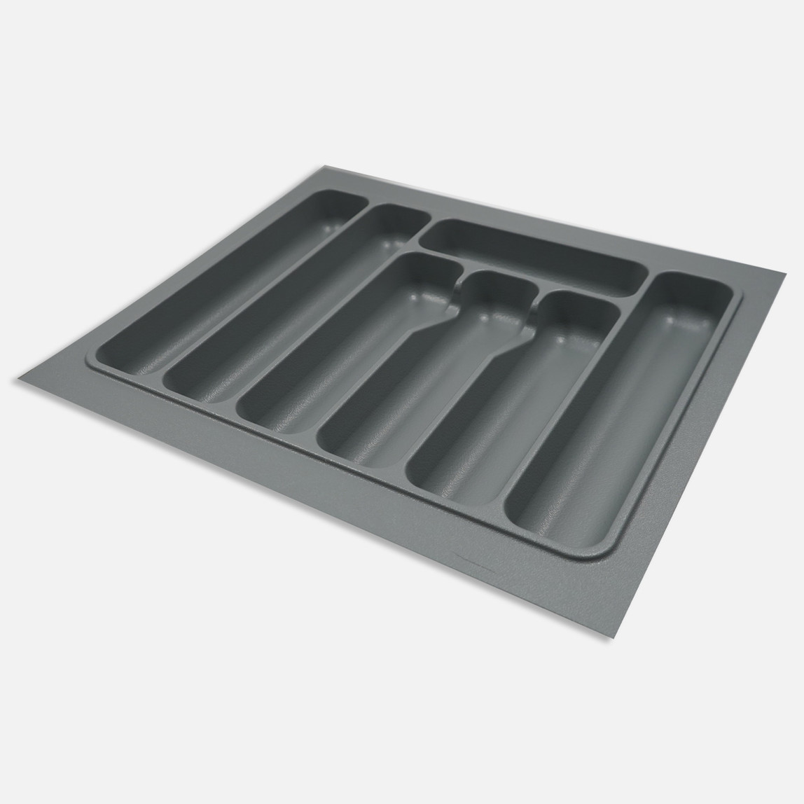   Kitchenox ABS Plastik 55x49 cm 7 Bölmeli Çekmece İçi Kaşıklık Gri 