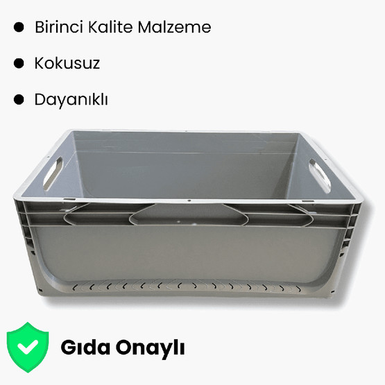 Euronorm Çok Amaçlı Taşıma ve Saklama Kasası Gri 44 lt