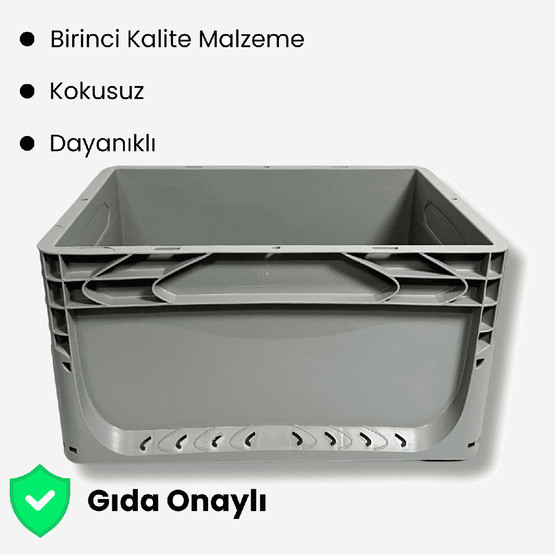 Euronorm Çok Amaçlı Taşıma ve Saklama Kasası Gri 21 lt