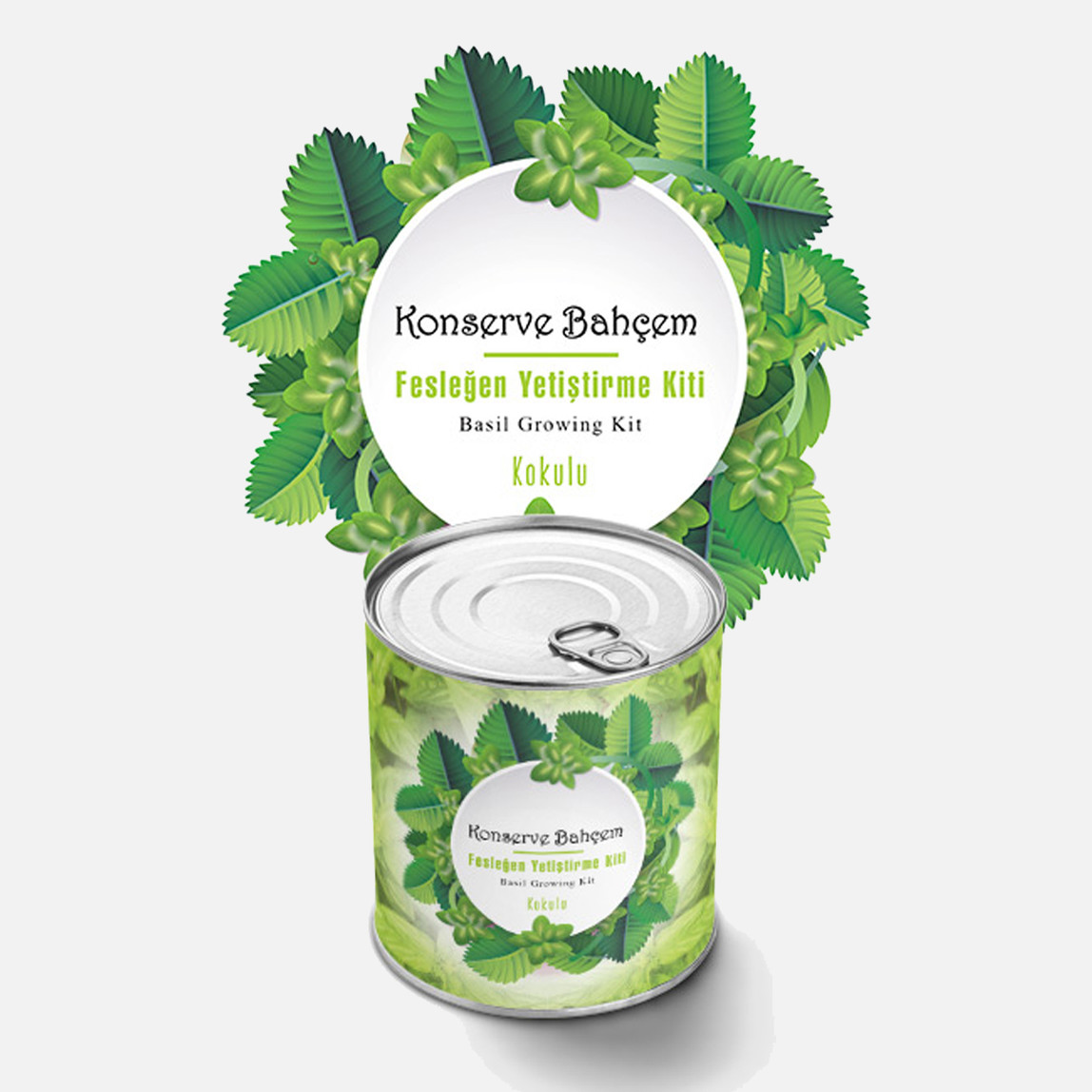    Konserve Bahçem Fesleğen Fide Yetiştirme Kiti  