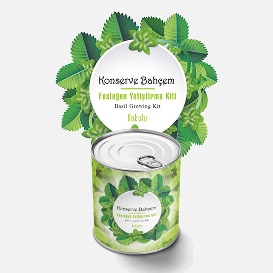 Konserve Bahçem Fesleğen Fide Yetiştirme Kiti 