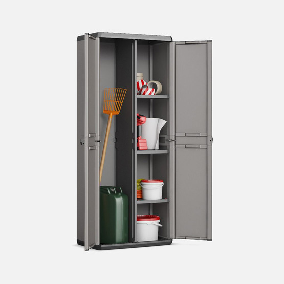 Keter Piu 3 Raflı ve Uzun Bölmeli Plastik Dolap Antrasit